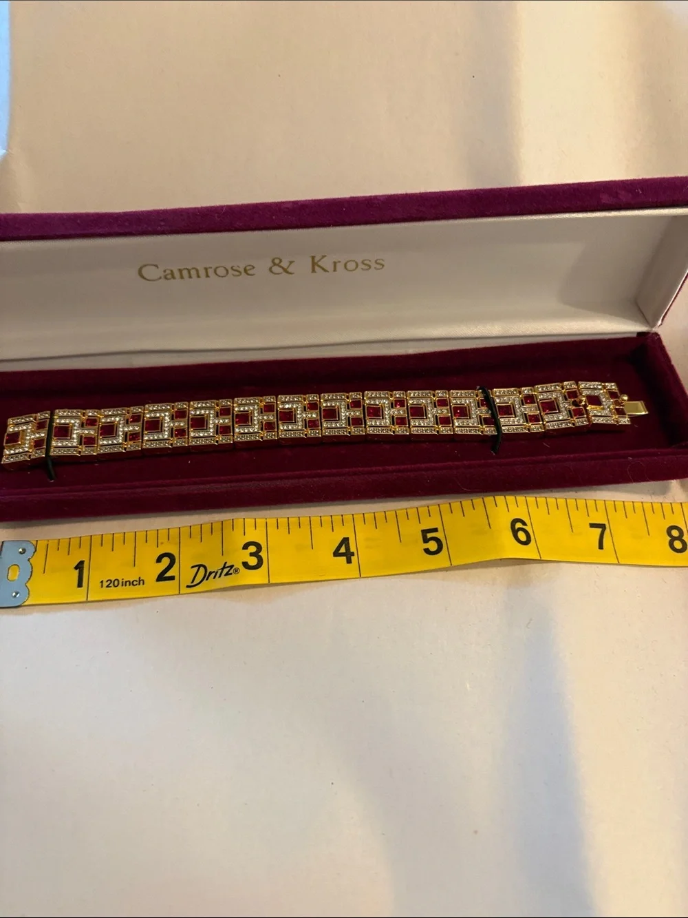 Women's Gold-tone and Red Crystal Bracelet camrose and Kross Gorgeous!
